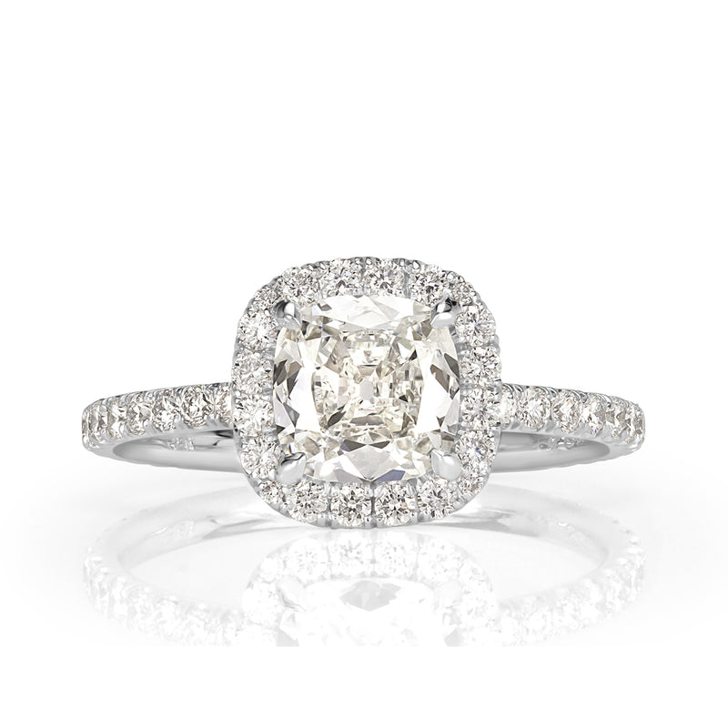 1.67ct Old Mine Cut Diamond Engagement Ring