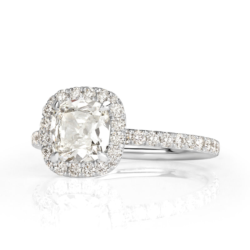 1.67ct Old Mine Cut Diamond Engagement Ring