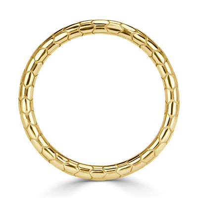 Scale Wedding Band in 18k Yellow Gold