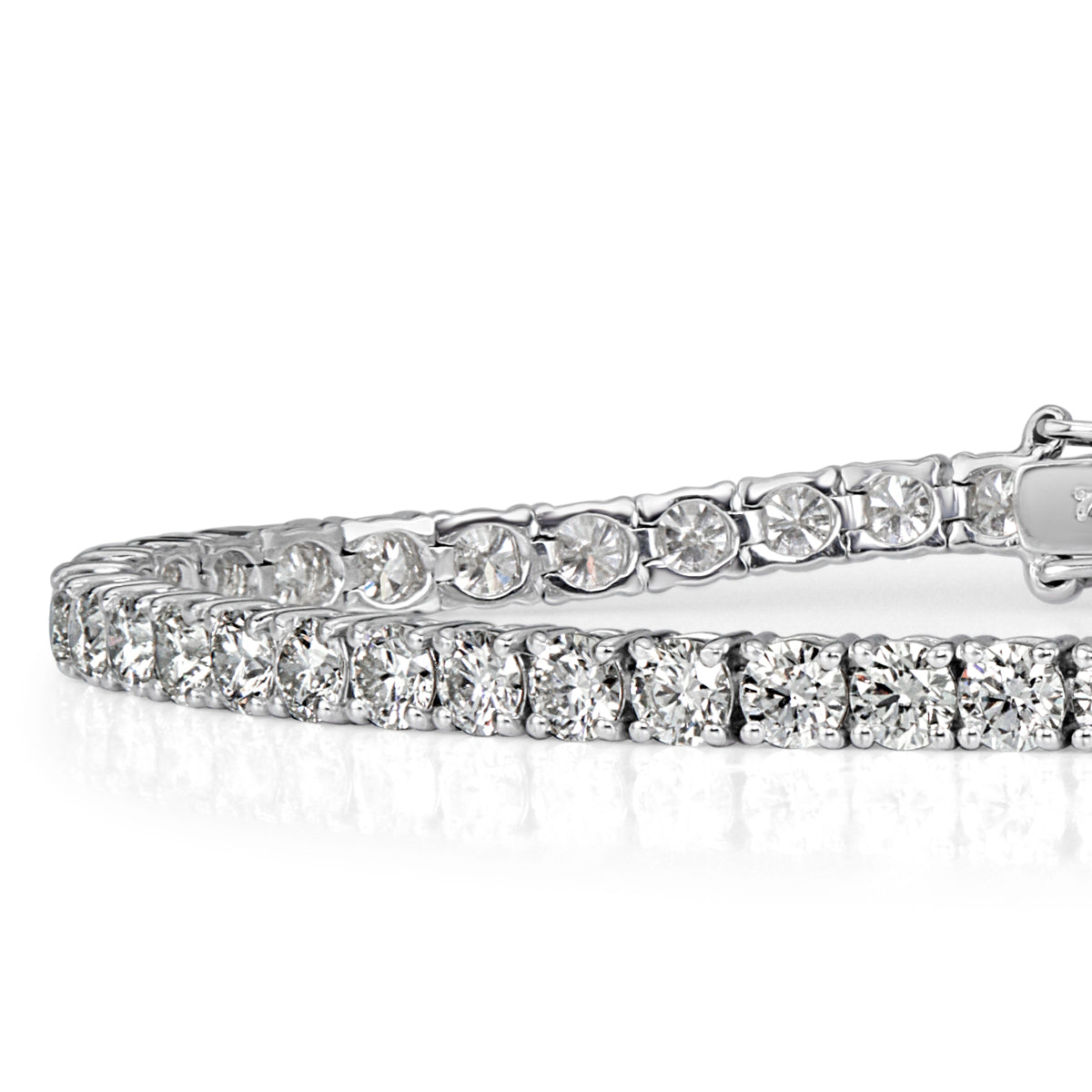 9.32ct Round Brilliant Cut Diamond Tennis Bracelet in 18k White Gold