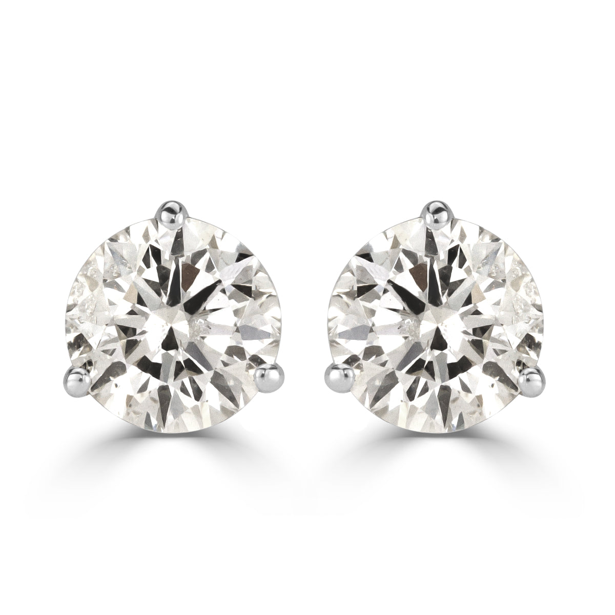 1.57ct Round Brilliant Cut Diamond Stud Earrings