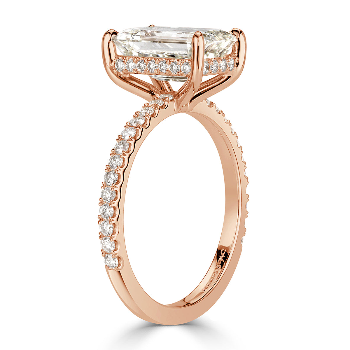 3.85ct Emerald Cut Lab Grown Diamond Engagement Ring