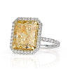 7.78ct Radiant Cut Light Yellow Diamond Engagement Ring