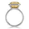 7.78ct Radiant Cut Light Yellow Diamond Engagement Ring