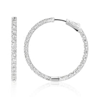 5.46ct Round Brilliant Cut Diamond Hoop Earrings in 1.25'