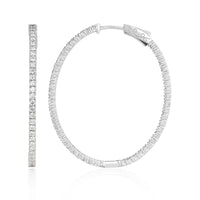 2.24ct Round Brilliant Cut Diamond Hoop Earrings