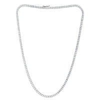 10.88ct Round Brilliant Cut Diamond Tennis Necklace in 18k White Gold in 16'
