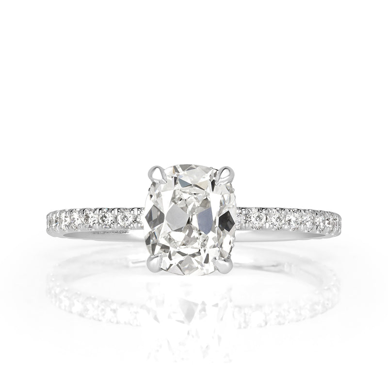 1.57ct Old Mine Cut Diamond Engagement Ring