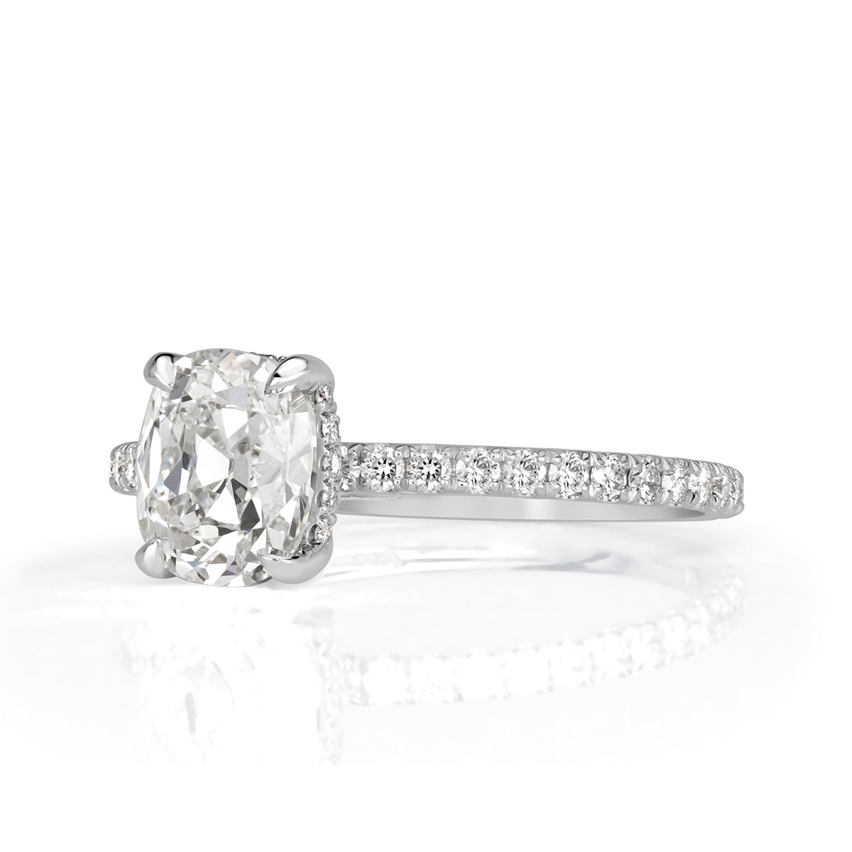 1.57ct Old Mine Cut Diamond Engagement Ring