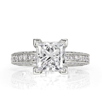 3.52ct Princess Cut Diamond Engagement Ring