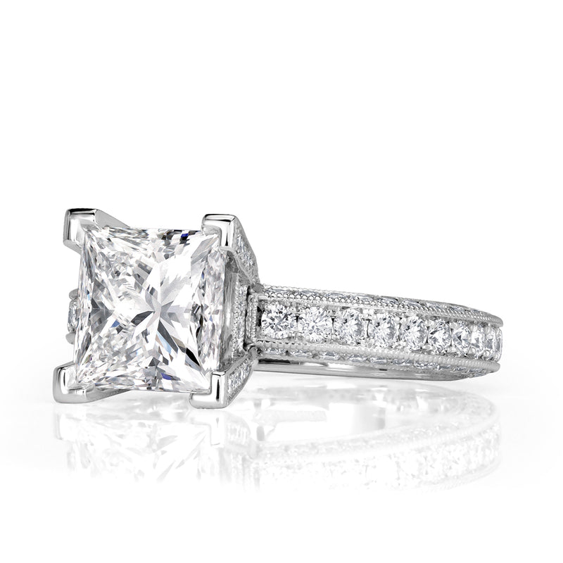 3.52ct Princess Cut Diamond Engagement Ring