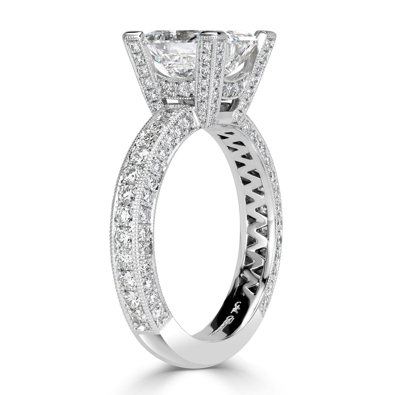 3.52ct Princess Cut Diamond Engagement Ring