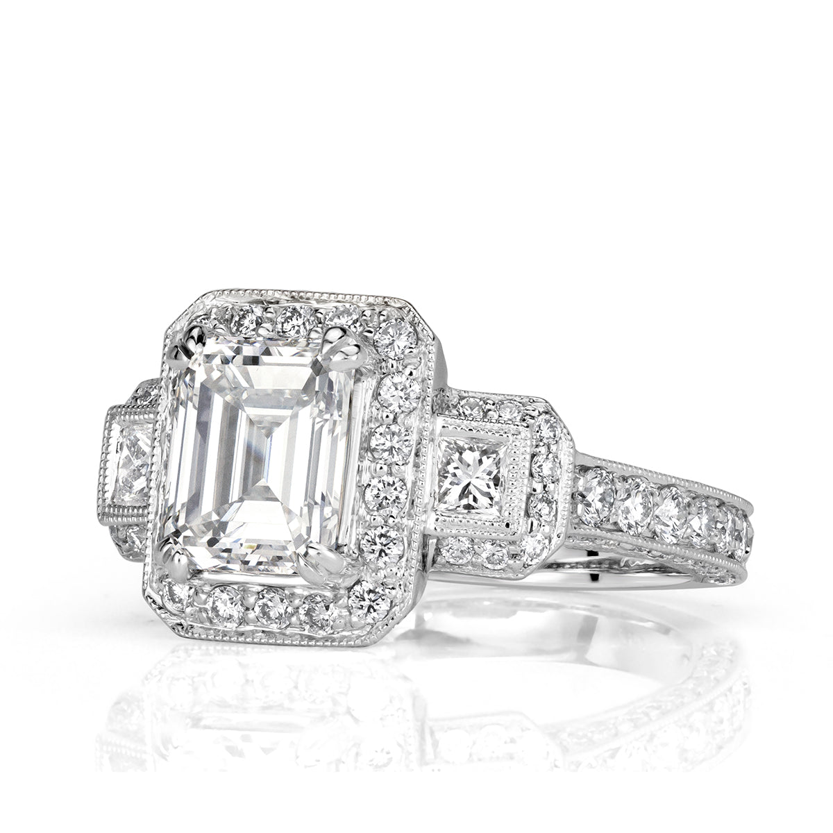3.75ct Emerald Cut Diamond Engagement Ring