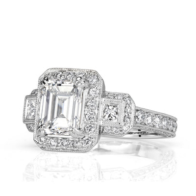 3.75ct Emerald Cut Diamond Engagement Ring