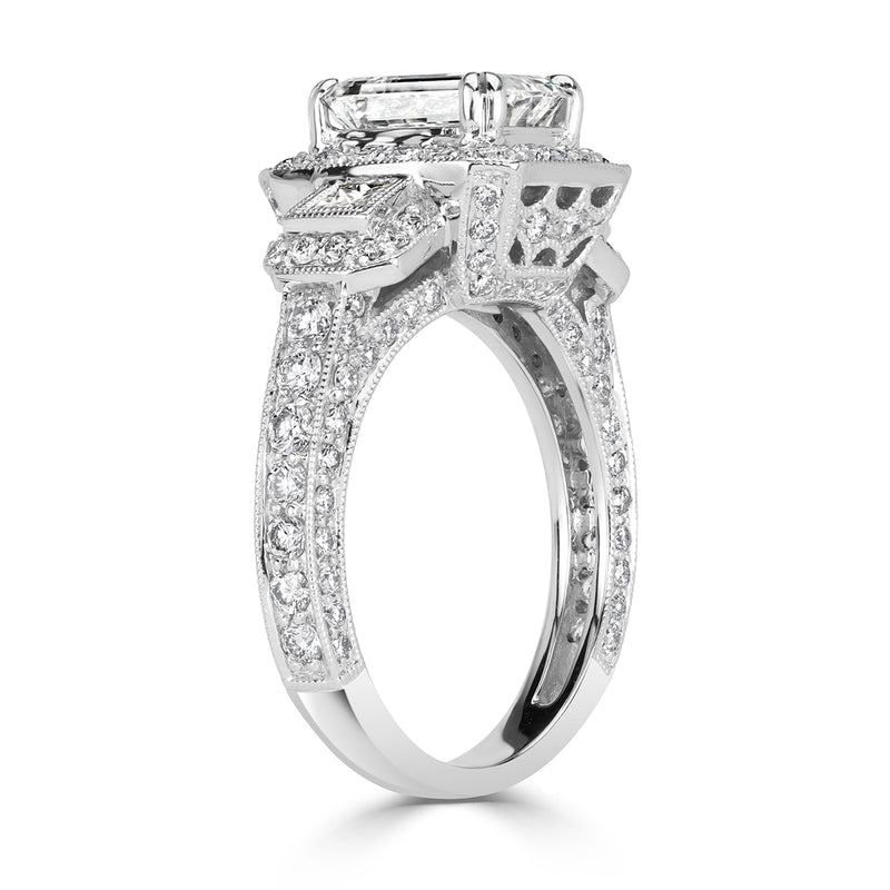 3.75ct Emerald Cut Diamond Engagement Ring