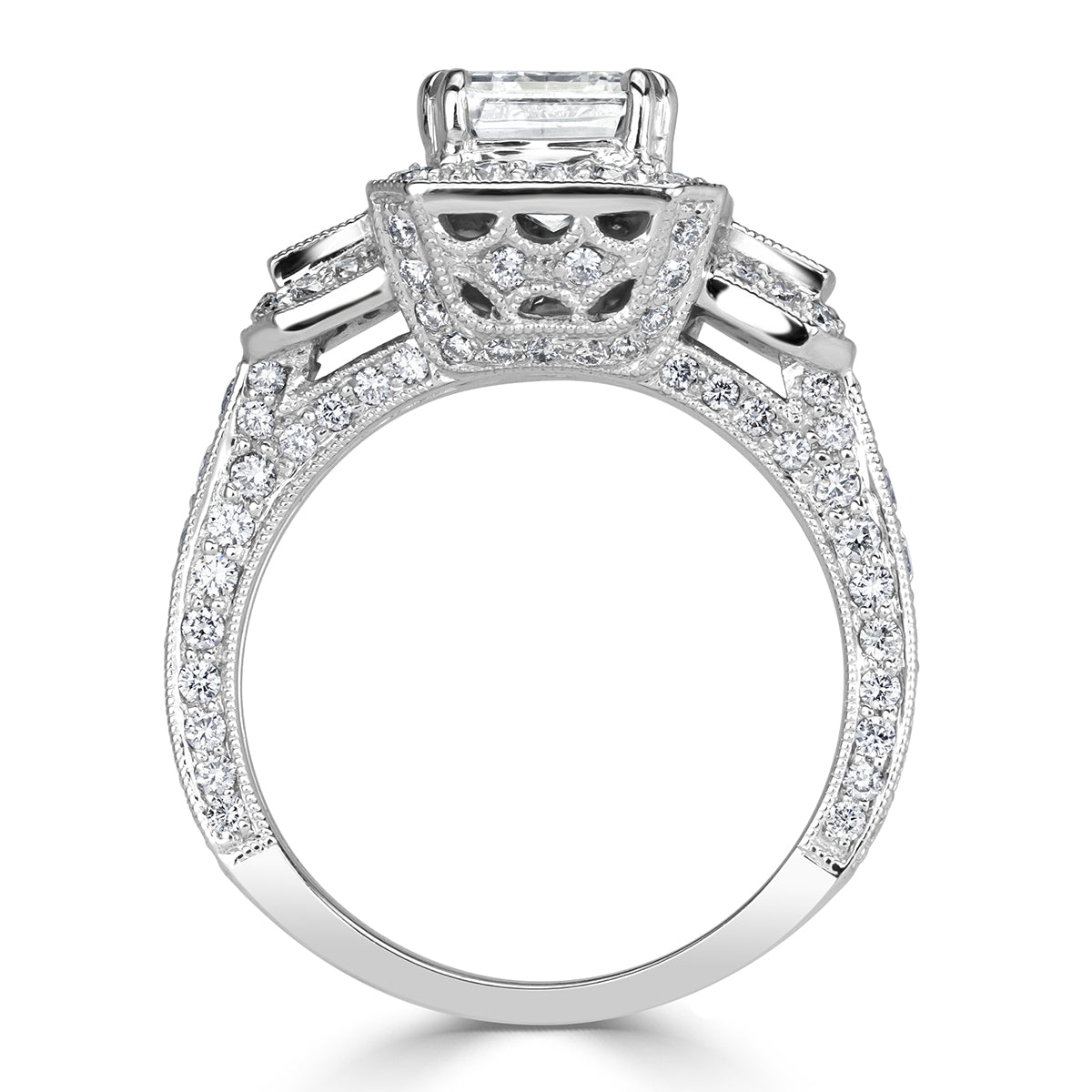 3.75ct Emerald Cut Diamond Engagement Ring