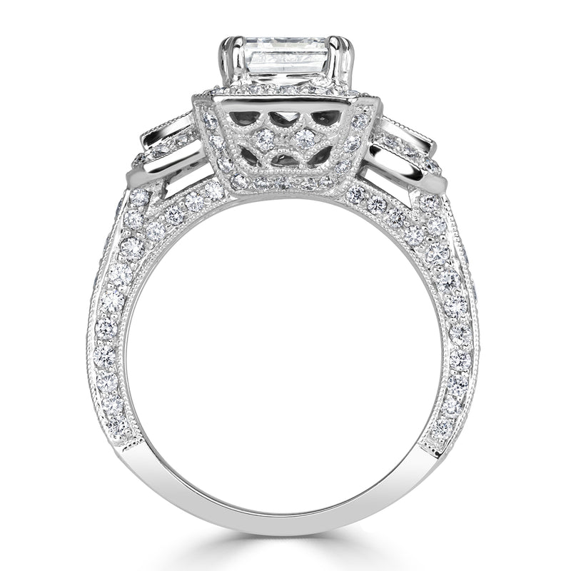 3.75ct Emerald Cut Diamond Engagement Ring