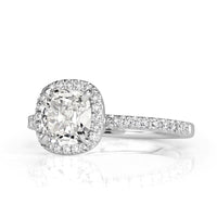 1.34ct Old Mine Cut Diamond Engagement Ring
