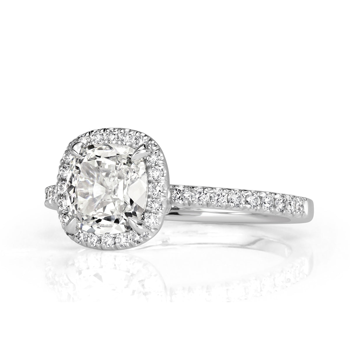 1.34ct Old Mine Cut Diamond Engagement Ring