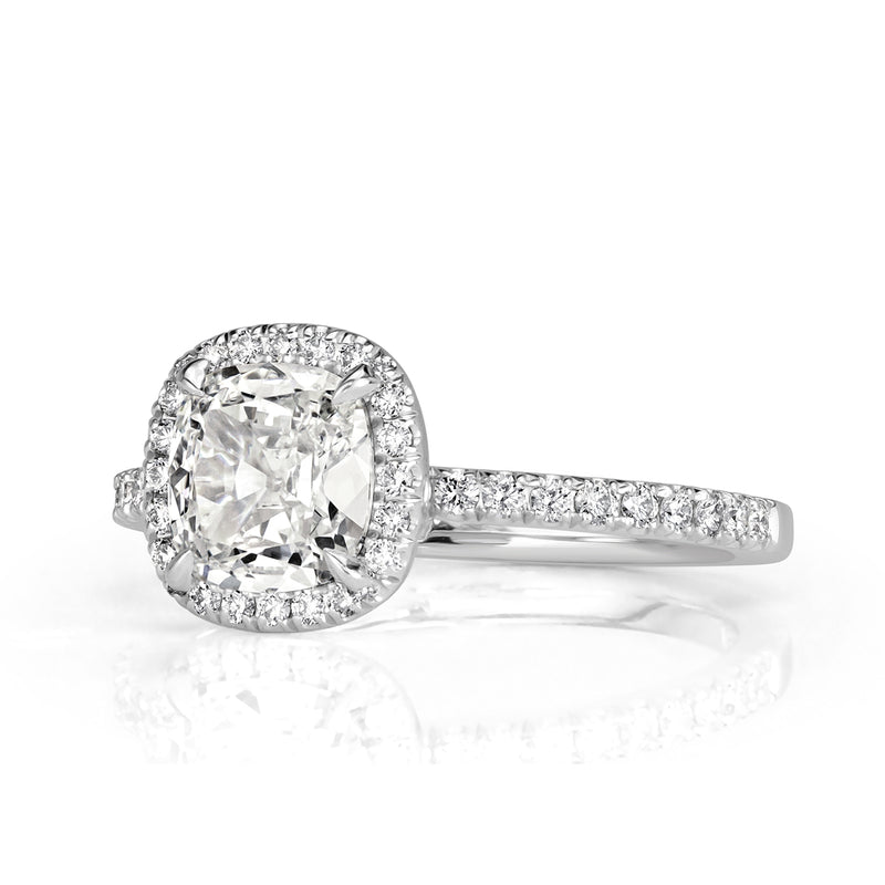 1.34ct Old Mine Cut Diamond Engagement Ring