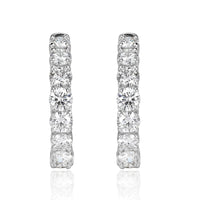 3.88ct Round Brilliant Cut Diamond Hoop Earrings