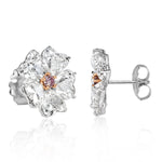 10.64ct Heart Shaped Diamond Earrings with Pink Diamond Centers