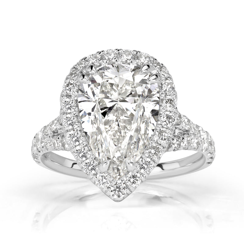 4.60ct Pear Shaped Diamond Engagement Ring