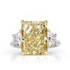 8.80ct Radiant Cut Fancy Light Yellow Diamond Engagement Ring