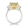 8.80ct Radiant Cut Fancy Light Yellow Diamond Engagement Ring