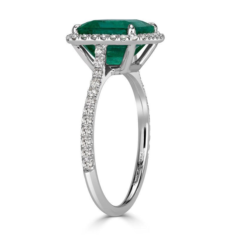 3.24ct Emerald Cut Emerald Engagement Ring