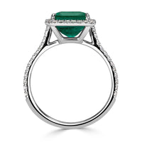 3.24ct Emerald Cut Emerald Engagement Ring