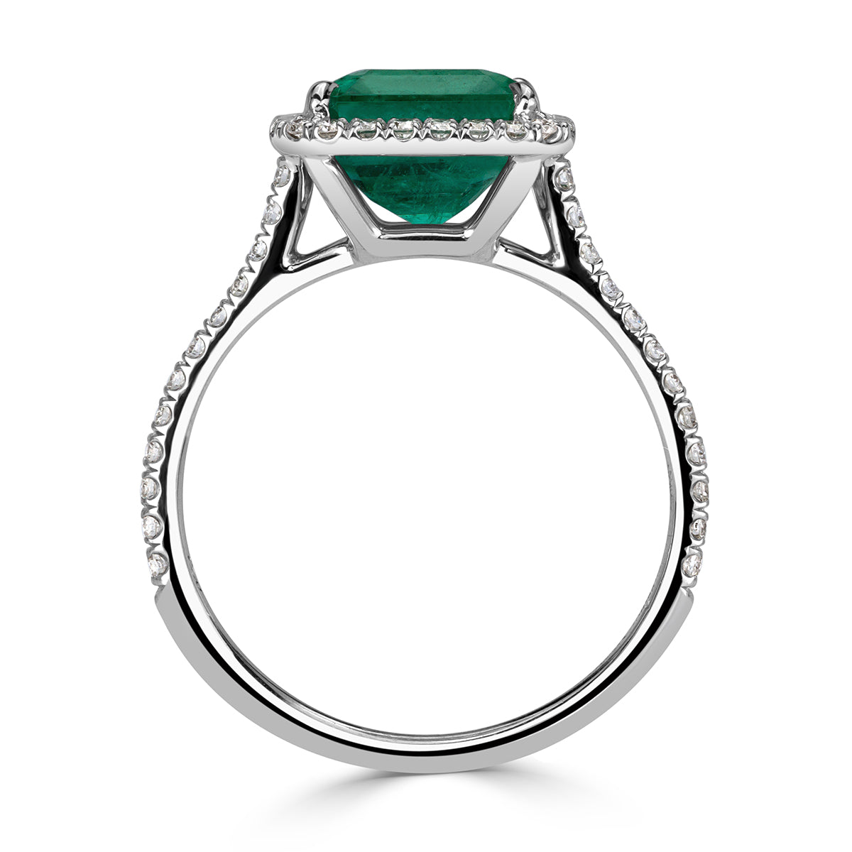 3.24ct Emerald Cut Emerald Engagement Ring