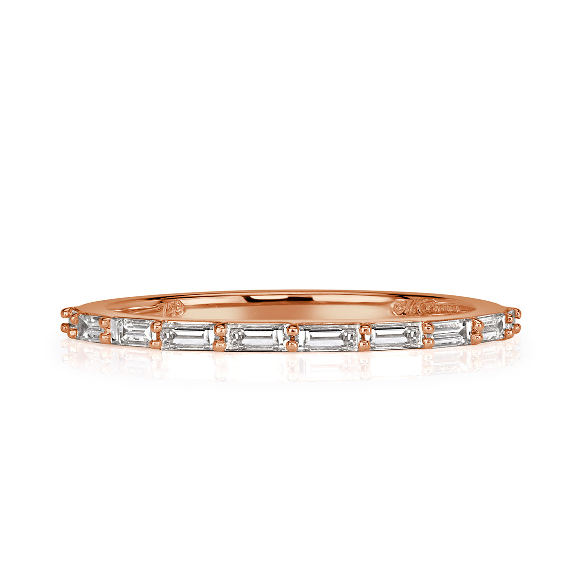 0.40ct Baguette Cut Diamond Wedding Band in 18k Rose Gold