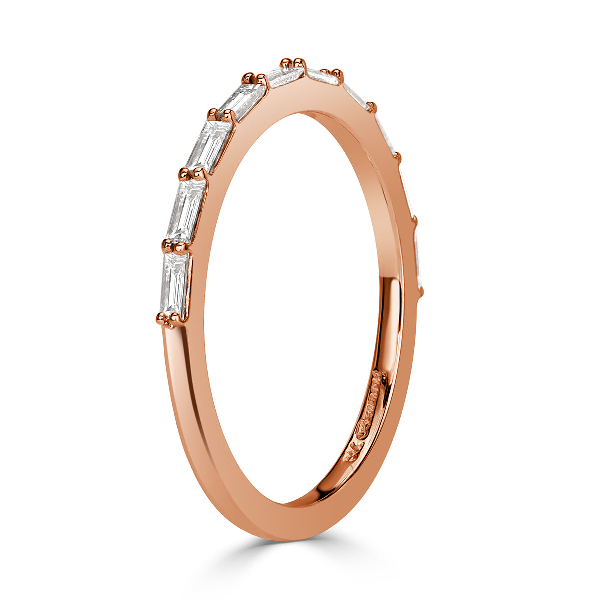 0.40ct Baguette Cut Diamond Wedding Band in 18k Rose Gold