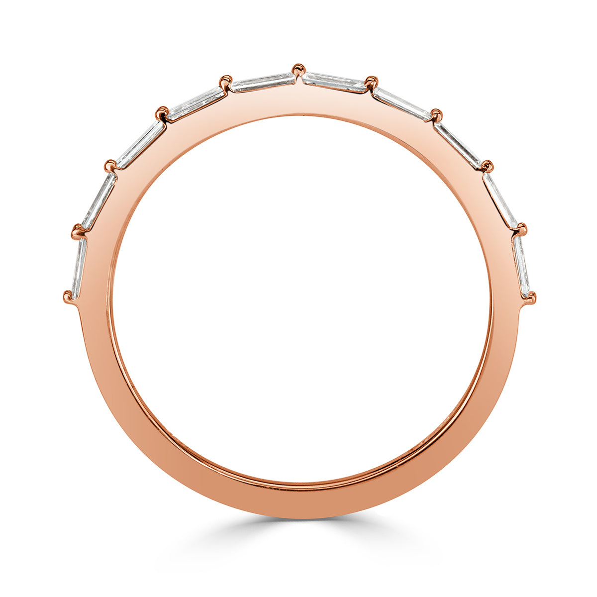 0.40ct Baguette Cut Diamond Wedding Band in 18k Rose Gold