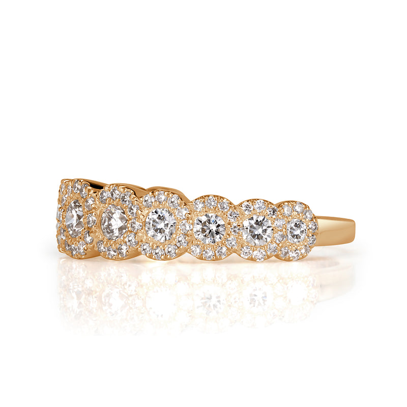 1.02ct Round Brilliant Cut Diamond Ring in 18k Champagne Yellow Gold