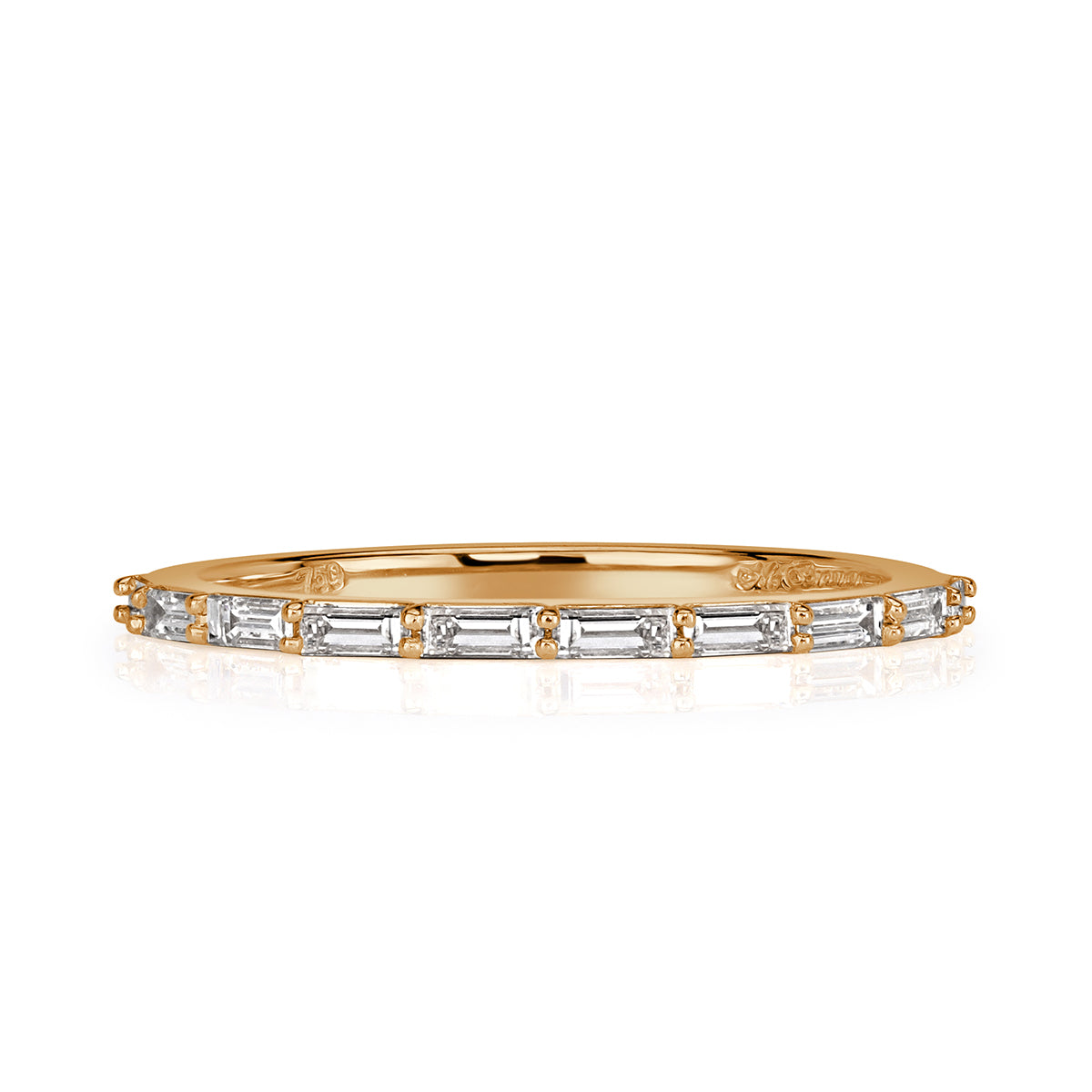 0.40ct Baguette Cut Diamond Wedding Band in 18k Champagne Yellow Gold