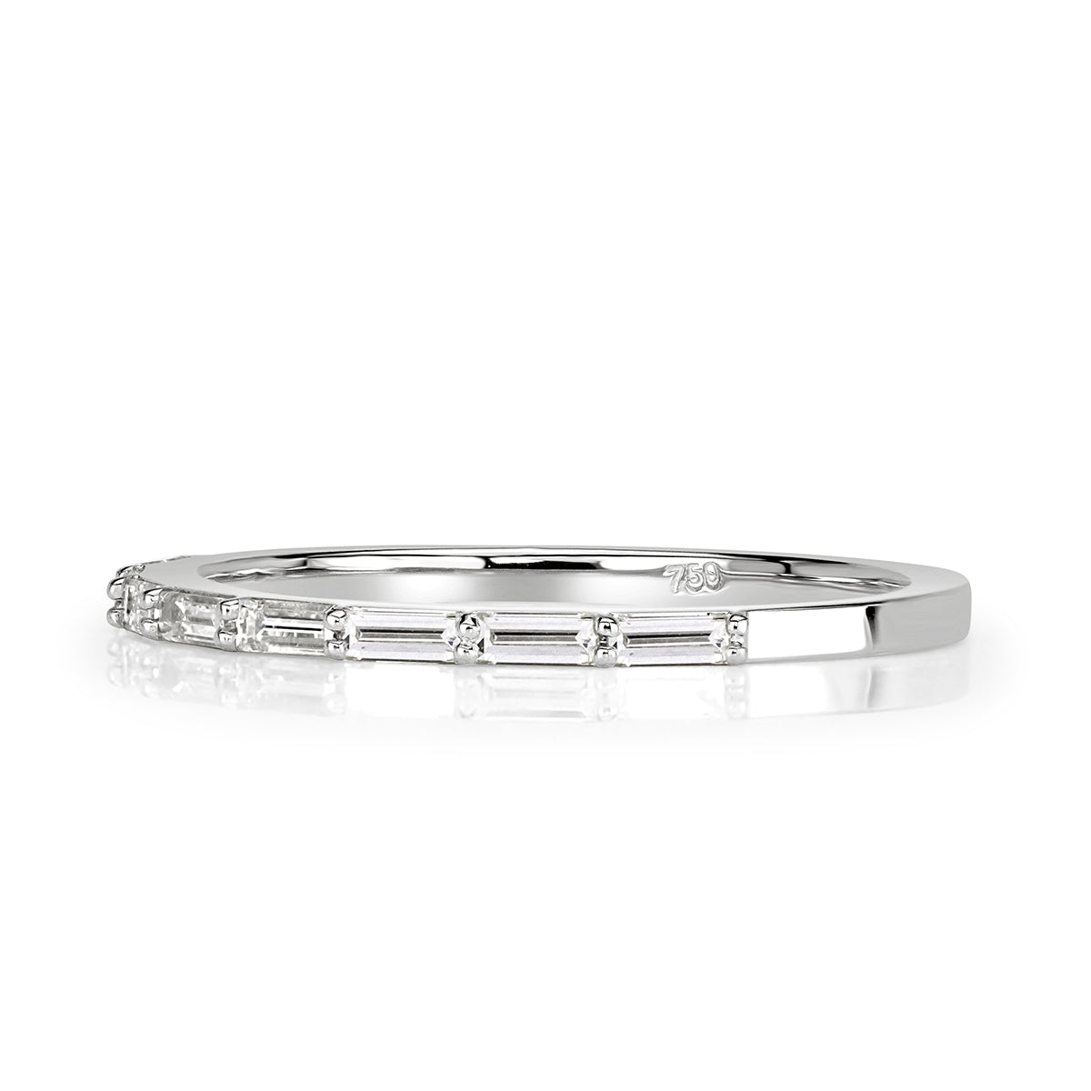 0.40ct Baguette Cut Diamond Wedding Band in 18k White Gold