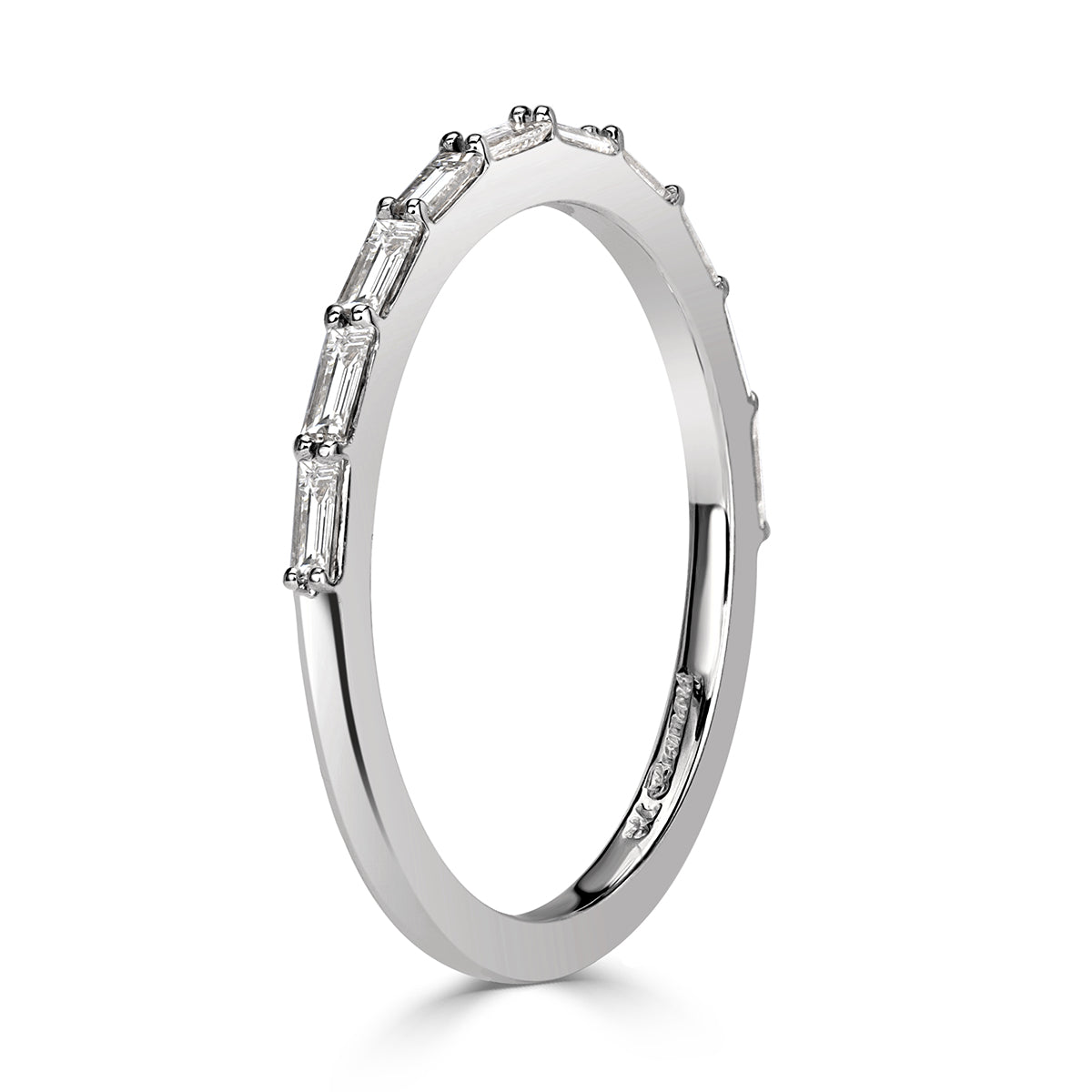 0.40ct Baguette Cut Diamond Wedding Band in 18k White Gold
