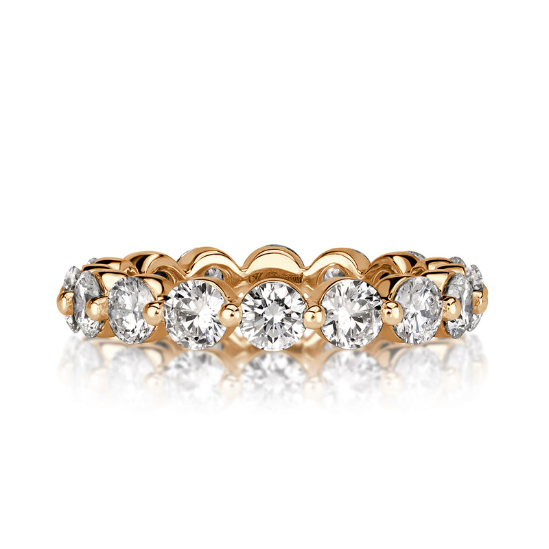 2.74ct Round Brilliant Cut Diamond Eternity Band in 18k Champagne Yellow Gold