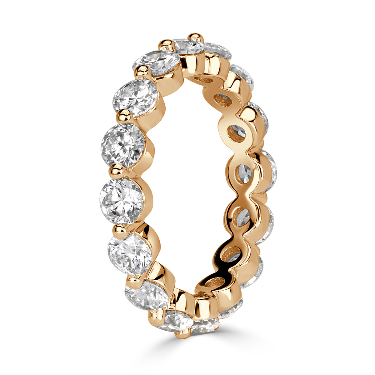 2.74ct Round Brilliant Cut Diamond Eternity Band in 18k Champagne Yellow Gold