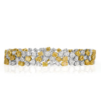 14.21ct Oval Cut Fancy Yellow and White Diamond Bracelet