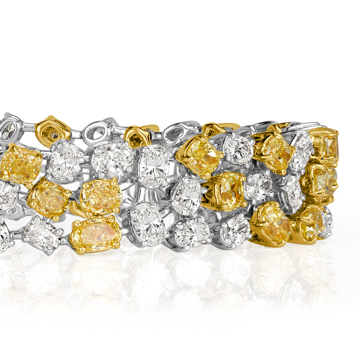 Bvlgari 10 Carat Fancy Yellow and White Diamond 18k Yellow Gold Cuff Bangle  For Sale at 1stDibs | graff yellow diamond bracelet