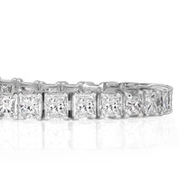 7.27ct Princess Cut Diamond Tennis Bracelet in 14k White Gold