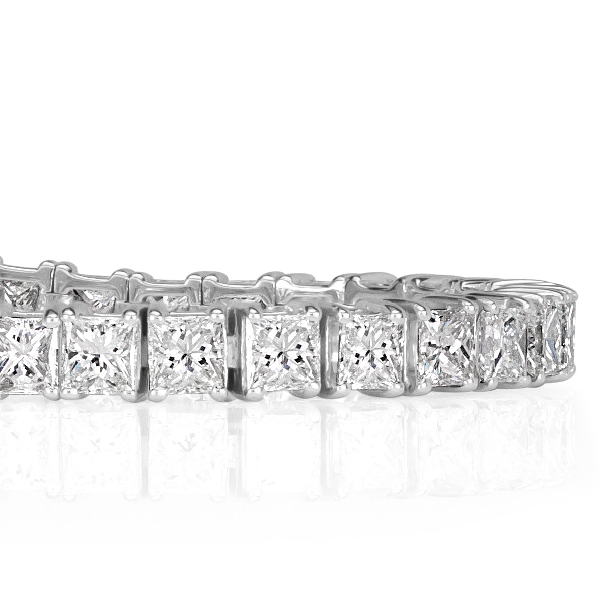 7.27ct Princess Cut Diamond Tennis Bracelet in 14k White Gold