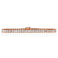 8.89ct Emerald Cut Diamond Tennis Bracelet in 18k Rose Gold in 6.5'