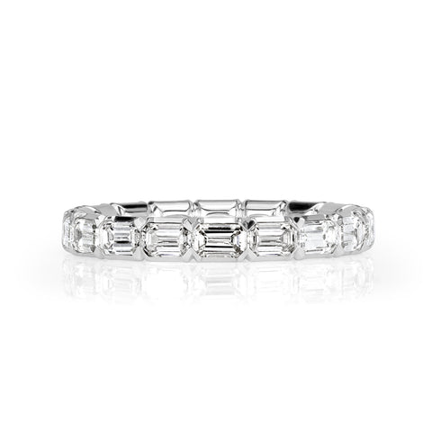 Emerald Cut Diamond Eternity Band in 18k White Gold – Mark