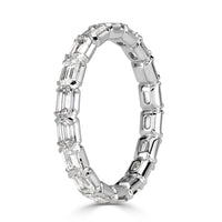 2.00ct Emerald Cut Diamond Eternity Band in 18k White Gold