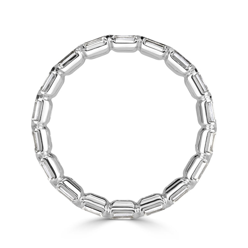 2.00ct Emerald Cut Diamond Eternity Band in 18k White Gold