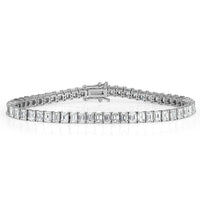 6.67ct Emerald Cut Diamond Tennis Bracelet in 18k White Gold in 6.5'